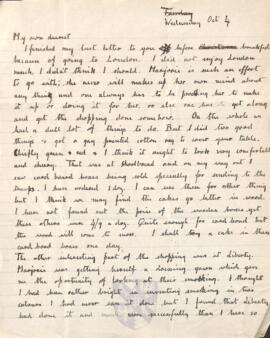 Letter from Ruth to George Mallory, 4 October 1916