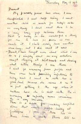 Letter from Ruth to George Mallory, 18 May 1916