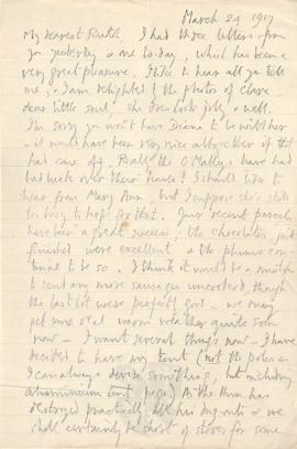 Letter from George to Ruth Mallory, 24 March 1917