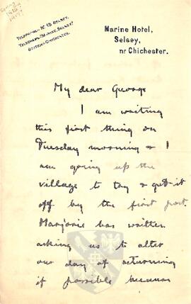 Letter from Ruth to George Mallory, c. 1916