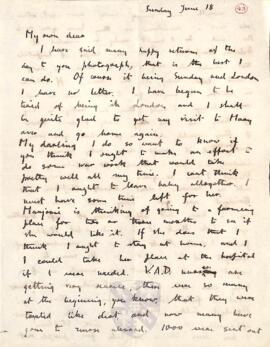 Letter from Ruth to George Mallory, 18 June 1916