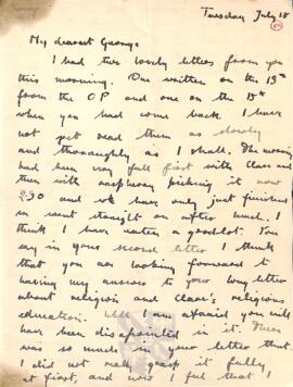 Letter from Ruth to George Mallory, 18 July 1916