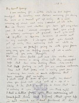Letter from Ruth to George Mallory, 6 October 1918
