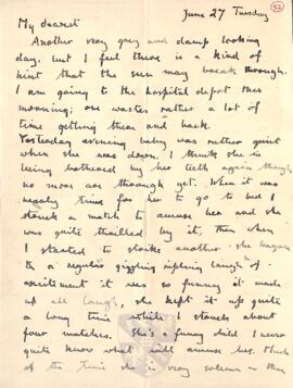 Letter from Ruth to George Mallory, 27 June 1916