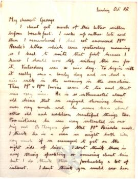 Letter from Ruth to George Mallory, 22 October 1916