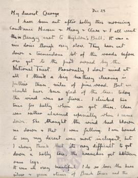 Letter from Ruth to George Mallory, 23 December 1918