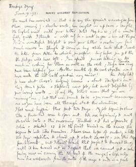 Letter from George to Ruth Mallory, 9 June 1921