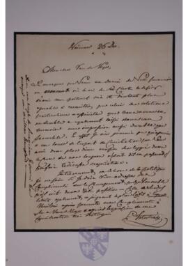 Letter from an unidentified person to Jean-Sylvain Van de Weyer