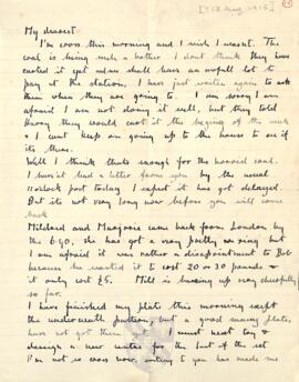 Letter from Ruth to George Mallory, c. 12 August 1915