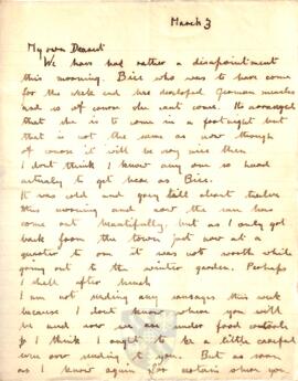 Letter from Ruth to George Mallory, 3 March 1917