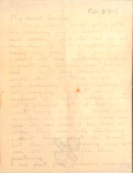 Letter from Ruth to George Mallory, 19 February 1917