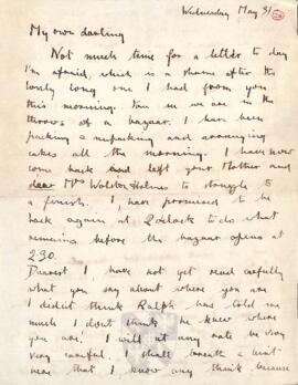 Letter from Ruth to George Mallory, 24 May 1916