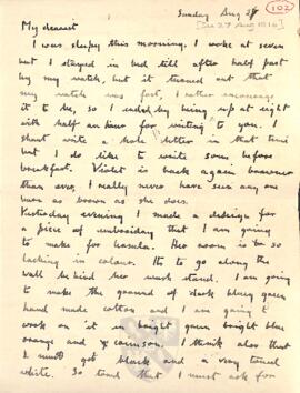 Letter from Ruth to George Mallory, 27  August 1916