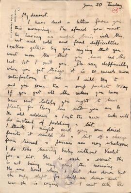 Letter from Ruth to George Mallory, 20 June 1916