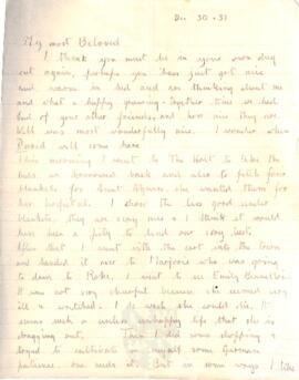 Letter from Ruth to George Mallory, 30 - 31 December 1916