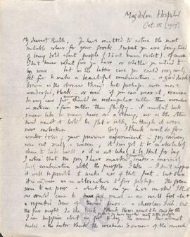 Letter from George to Ruth Mallory, 15 October 1917