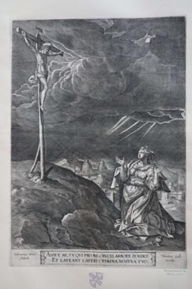 Christ on the cross with Mary Magdalene