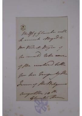 Letter from Princess Mary, duchess of Gloucester, to Jean-Sylvain Van de Weyer