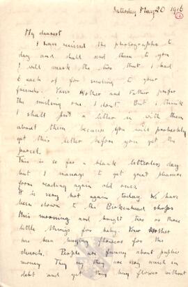 Letter from Ruth to George Mallory, 20 May 1916