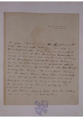 Letter from Edward Bulwer Lytton, Baron Lytton, to Marchioness Wellesley