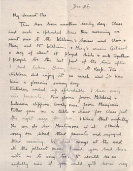 Letter from Ruth to George Mallory, 26 December 1918