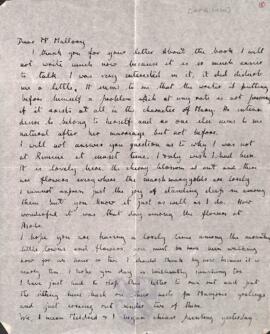 Letter from Ruth Turner to George Mallory, 1914