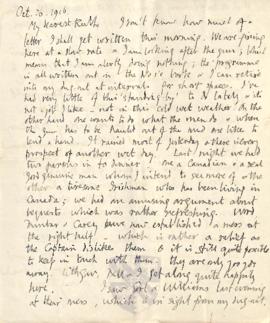 Letter from George to Ruth Mallory, 26 October 1916
